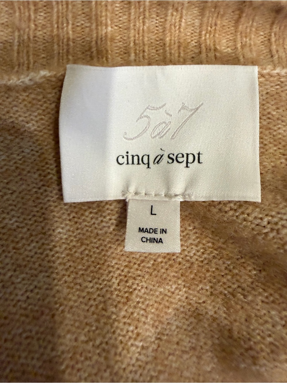 Cinq a Sept Camel Fair Isle Button-Front studded Women's Cardigan Sweater - Picture 7 of 9